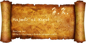 Hajmási Kund névjegykártya